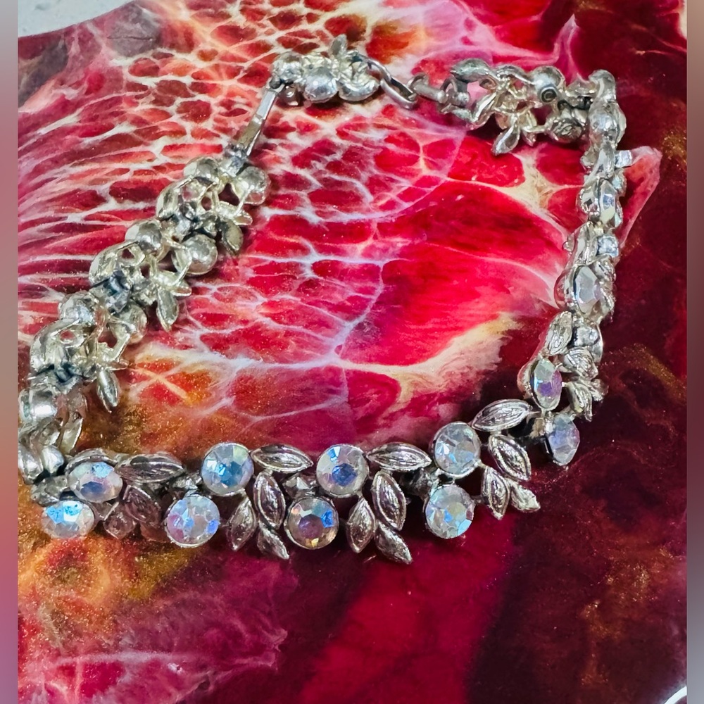 Vintage Coro Mutli Coloured Rhinestones Link Bracelet